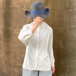 【受注制作】透けpointのあるコットンワッシャーシャツ［off-white］ 6枚目の画像