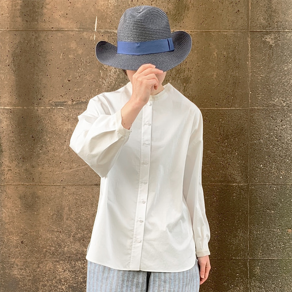 【受注制作】透けpointのあるコットンワッシャーシャツ［off-white］ 6枚目の画像
