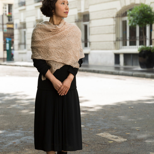 新作！フランス製 東京のさくら染めシルクモヘア糸使用 レース編み