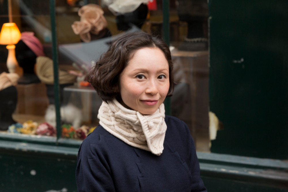 新作！オリジナルアラン模様ネックウォーマー　［アイボリー］ロロピアーナ社製糸使用