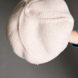 フランス製　ニットベレー帽　アイボリー　M ロロピアーナ社糸使用 2枚目の画像