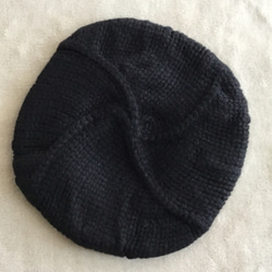 フランス製　ニットベレー帽　ブラック　S ロロピアーナ社糸使用 2枚目の画像