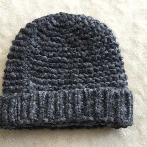 残り1点！ フランス製 ニットキャップ ダークグレー リネアピウ社