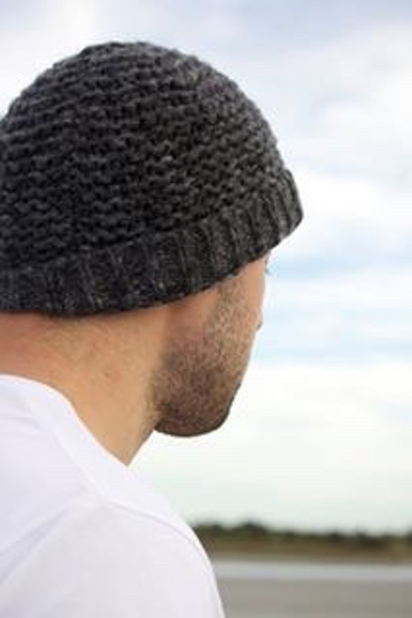 残り1点！ フランス製 ニットキャップ ダークグレー リネアピウ社