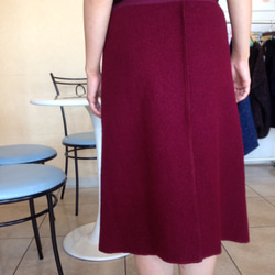 フランス製 圧縮ウール 巻きスカート ネイビー 4枚目の画像