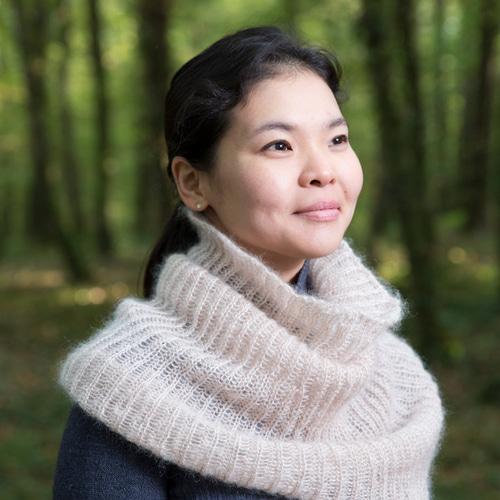 再入荷！フランス製 スヌードケープ 東京のさくら染 草木染めシルク