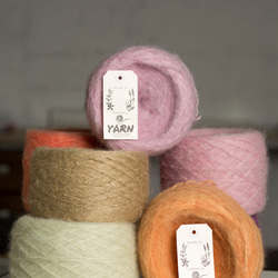 フランス製　草木染めモヘア糸使用　セーター　コチニールパープル 6枚目の画像