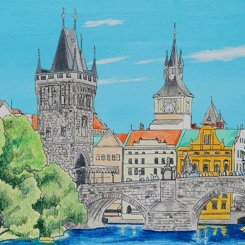 油絵「プラハの橋」原画　M10号 油絵「プラハの橋」原画 M10号 油絵「プラハの橋」原画 M10号