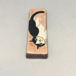 猫 箸置き 見返りハチワレネコ 6.3㎝ 5枚目の画像
