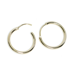 新款[1對] 16mm實心黃銅金圈形耳環，零件 第1張的照片