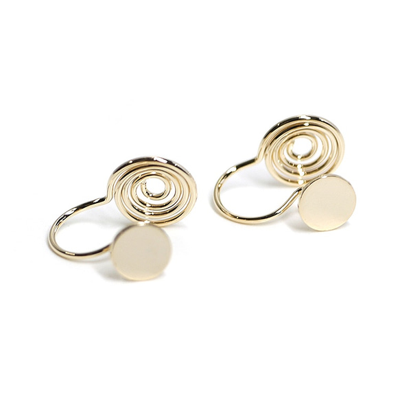 Creema限量銷售[2件]可愛的小巧圓形金耳環，軟骨耳環 第2張的照片