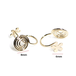 Creema限量銷售[2個]可愛的小花金耳箍，軟骨穿孔 第2張的照片