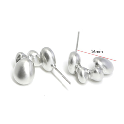新作【1對】鈦芯！不同尺寸的泡泡啞銀設計耳環 第3張的照片