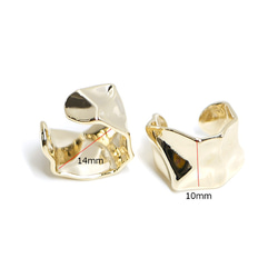 新品[2件]手工製作的六角形黃銅金耳套，軟骨穿孔 第3張的照片