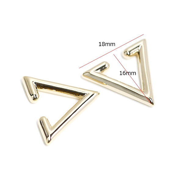 新作【2個入り】Modern Triangleの真鍮製ゴールドイヤーカフ、軟骨ピアス 3枚目の画像