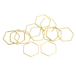 限量[6件] 20 * 20mm六角形金質連接器，魅力 第1張的照片