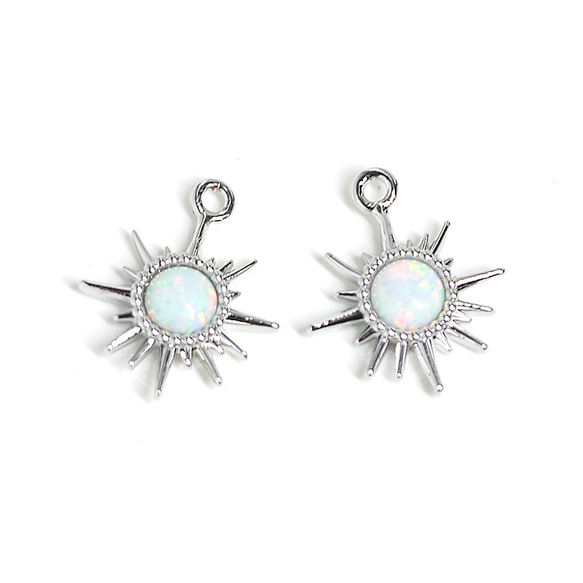 ejp1002 [1 件] 星形圖案銀吊墜和蛋白石（天然），吊墜 NF 第1張的照片