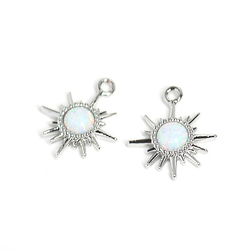 ejp1002 [1 件] 星形圖案銀吊墜和蛋白石（天然），吊墜 NF 第2張的照片