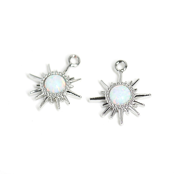 ejp1002 [1 件] 星形圖案銀吊墜和蛋白石（天然），吊墜 NF 第2張的照片