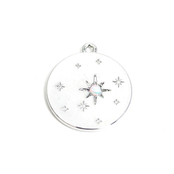 再次上架 [1 件] Opal Opal Star Coin 光澤銀吊墜，魅力 NF 第2張的照片