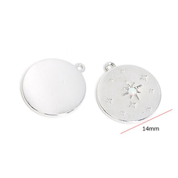 再次上架 [1 件] Opal Opal Star Coin 光澤銀吊墜，魅力 NF 第4張的照片