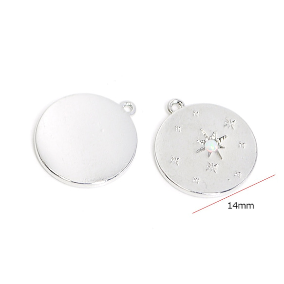 再次上架 [1 件] Opal Opal Star Coin 光澤銀吊墜，魅力 NF 第4張的照片