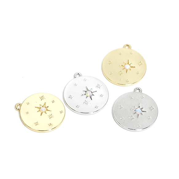 再次上架 [1 件] Opal Opal Star Coin 光澤銀吊墜，魅力 NF 第5張的照片