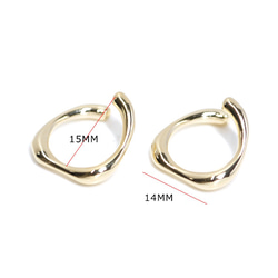 [2個] 扭曲的三維圓形金色耳環，軟骨穿孔NF 第3張的照片