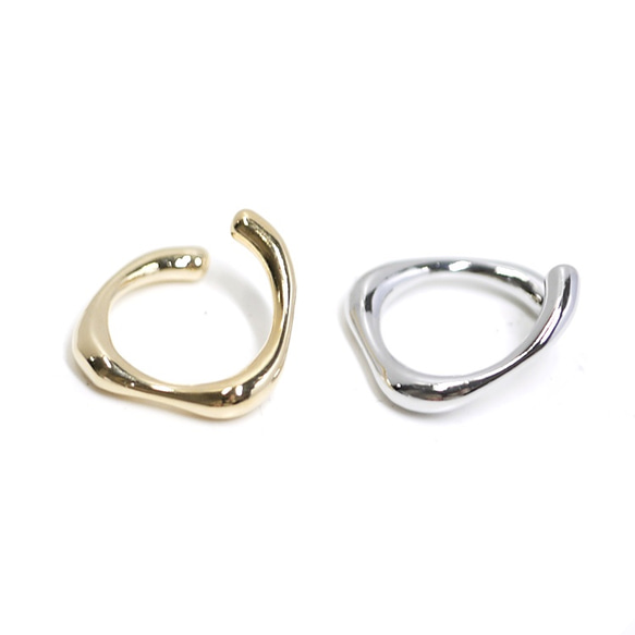 [2個] 扭曲的三維圓形金色耳環，軟骨穿孔NF 第4張的照片