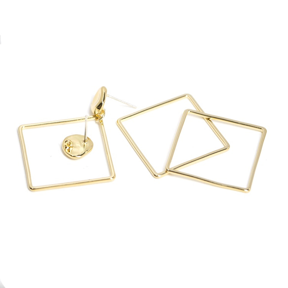 eso118-1【1對】左右&amp;925刻芯！手工製作嬌小圓形閃亮金戒指耳環 NF 第5張的照片