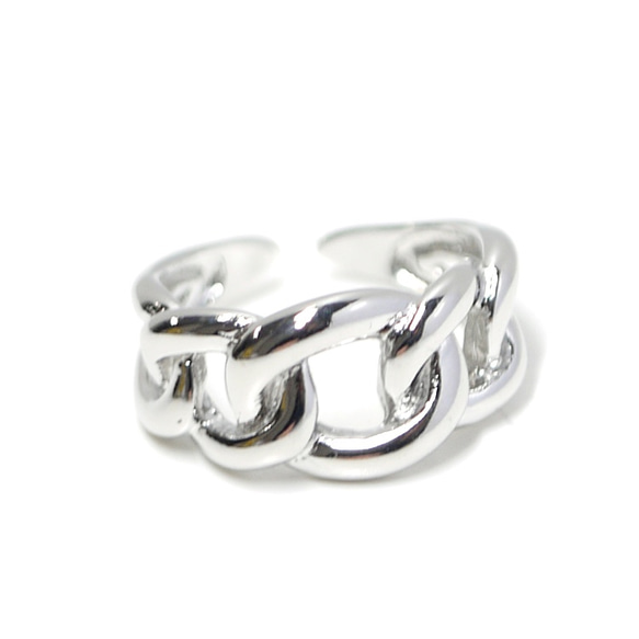 新款 [1 件] Knot Band 銀色一刀切戒指，優雅氣質，戒指 NF 第1張的照片