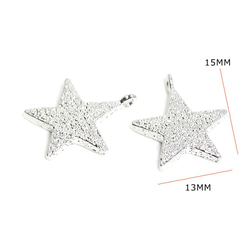 新商品 [2 件] THE STAR 凹凸不平的星星圖案銀色吊飾 NF 第4張的照片