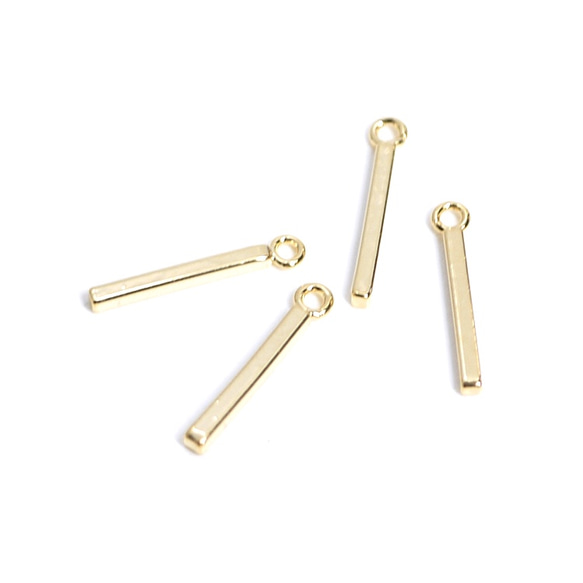 新作【4件】約12mm Simple Stick Gold Charm NF 第1張的照片