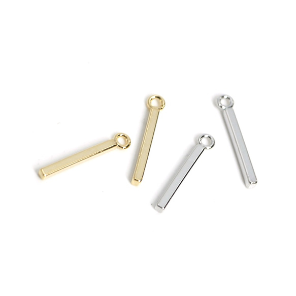 新作【4件】約12mm Simple Stick Gold Charm NF 第4張的照片