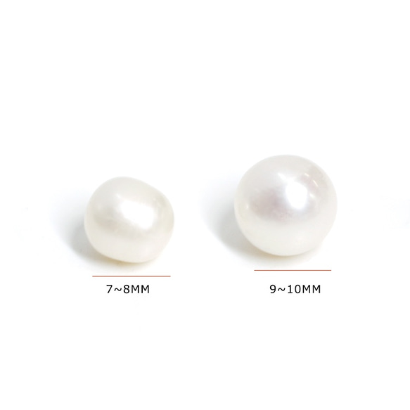 新作【2個入り】約9-10mm片穴淡水真珠、淡水パール 3枚目の画像