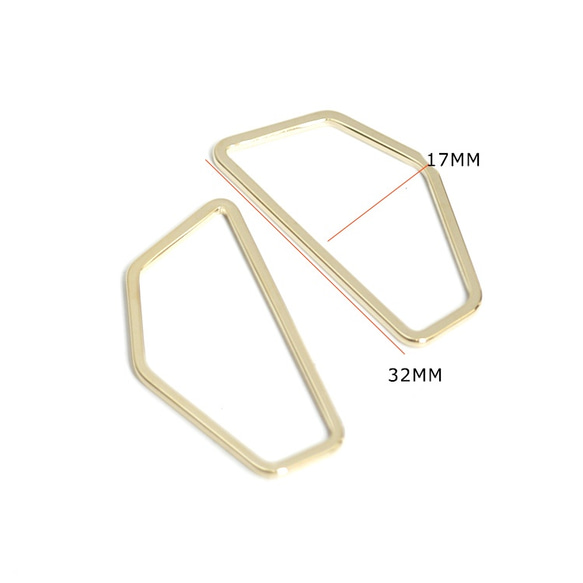 新作【4個入り】シンプルな五角形のゴールドチャーム、コネクター NF 2枚目の画像