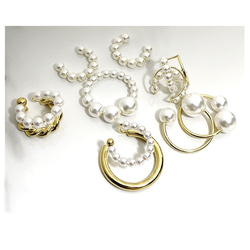 全新 [2 件] 套裝！ 2way Gold 耳環，配不同大小的珍珠和戒指 NF 第5張的照片