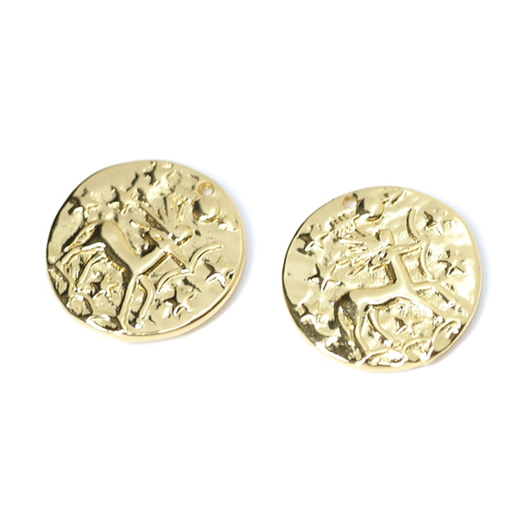 新作 [2 件] 精雕半人馬圖案硬幣金飾 NF 第1張的照片