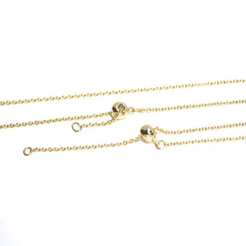 1本】全体約40cm＆長さ調整のスライドボール付き！16Kゴールドプレート