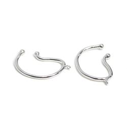 eje213 [2個] 附贈耳環！閃亮銀色弧形耳夾，軟骨穿孔 NF 第2張的照片