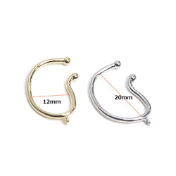 eje213 [2個] 附贈耳環！閃亮銀色弧形耳夾，軟骨穿孔 NF 第6張的照片