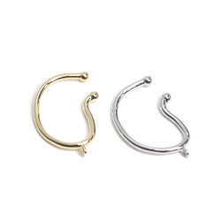 eje213 [2個] 附贈耳環！閃亮銀色弧形耳夾，軟骨穿孔 NF 第7張的照片