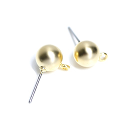 新[1對]空心和鈦芯！ 8毫米輕質黃銅罐頭啞光金耳環，零件 第2張的照片
