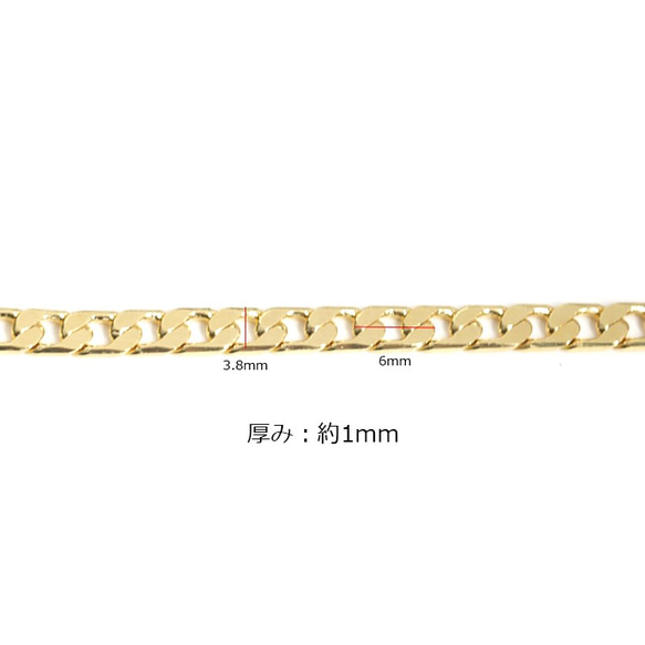 新 [50 厘米削減銷售] 鏈寬度約 3.8 x 6 毫米平基黑金鍊 NF / UCG29 第2張的照片