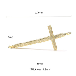 【2個入り】タテカン！洗練された華奢なクロスモチーフマットゴールド両カンチャーム、パーツ/p3274-2 5枚目の画像