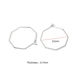 再次上架 [2 件] 亮銀色 Sharp Hexagon 六角耳環 掛鉤、零件 第3張的照片