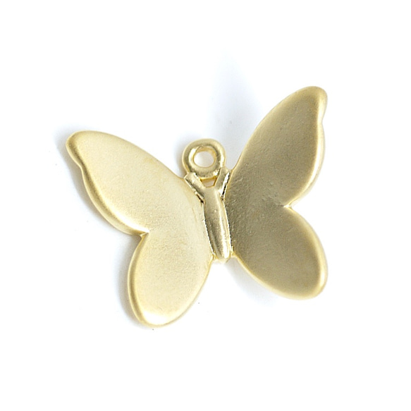 再次上架 [2 件] 蝴蝶舞！啞光金色吊飾零件和帶有 3D 蝴蝶圖案的零件 第3張的照片