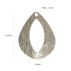 再販【4個入り】質感ある約25mmドロップ形ゴールドチャーム、パーツ 4枚目の画像