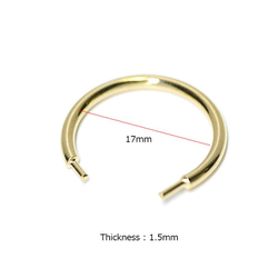 再販【1個】1.5mmピートン付き光沢ゴールド指輪、リングパーツ 4枚目の画像