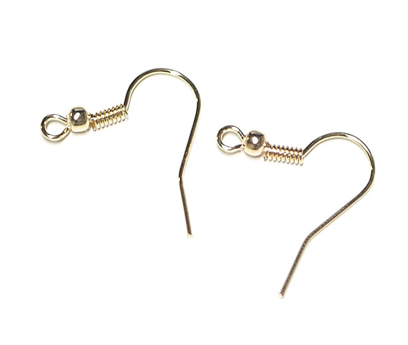 eje9004【20件】高品質！帶彈簧的弧形金耳環鉤五金・鍊子DIYBEJEWEL